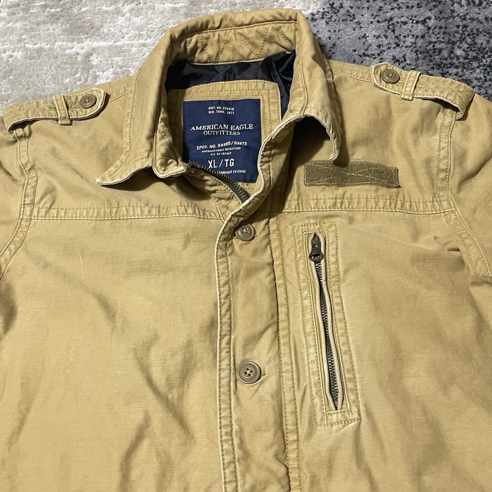 American Eagle Outfitters Chore Jacket Men XL Brown Bomber Work Heavy Coat - Picture 14 of 16